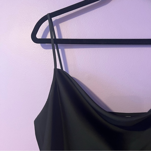 Express Black Satin Cowl Neck Cami - Picture 2 of 10